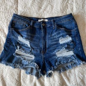KanCan high rise jean shorts